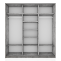 Шкаф-купе Прайм 3-х дверный ДСП/Стекло черное/Доводчики 210х57х230