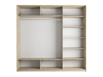 Шкаф-купе Прайм 3-х дверный ДСП/Стекло белое/Доводчики 180х57х230