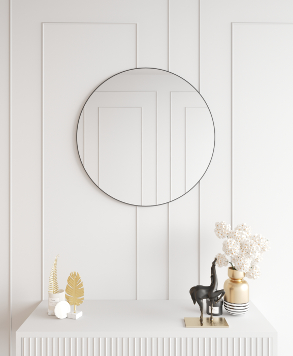 Зеркала в спальню, Дизайнерское настенное зеркало GENGLASS Rauntel M в металлической раме