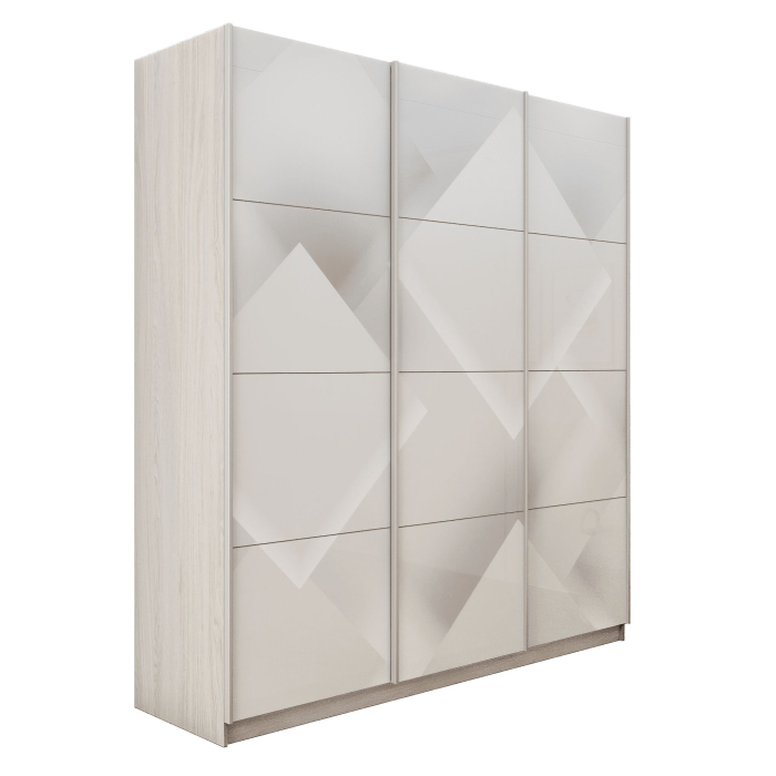 Шкафы-купе 3-х дверные, Шкаф-купе Прайм 3-х дверный Фотопечать Квадраты Стекла/Доводчики 180х57х230