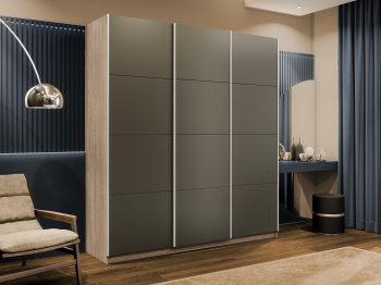 Шкаф-купе Прайм 3-х дверный Стекла хаки/Доводчики 180х57х230