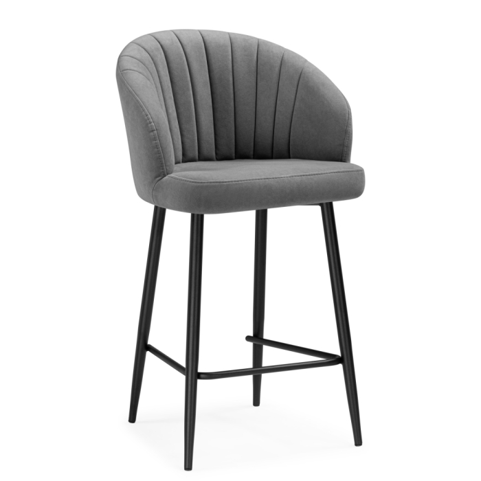 Барные стулья, Стул полубарный на металлокаркасе Бэнбу некрутящийся marseille (чёрный)