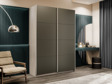 Шкафы-купе 2-х дверные, Шкаф-купе Прайм 2-х дверный Стекла хаки/Доводчики 140х57х230