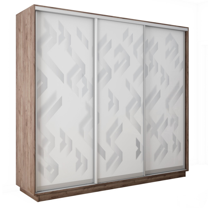 Шкафы-купе 3-х дверные, Шкаф-купе Экспресс 3-х дверный Фотопечать Ленты Стекла 180х45х240