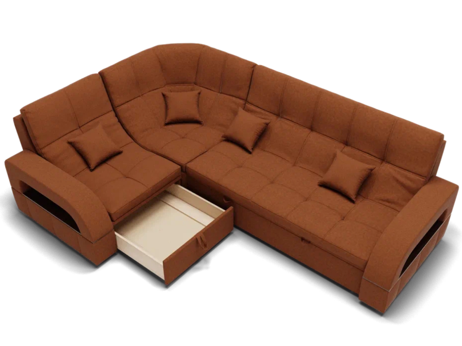 Диваны угловые в гостиную, Модульный диван Майами-3,микровелюр,антивандальная и водостойкая ткань,венеция