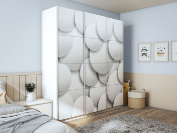 Шкаф-купе Прайм 3-х дверный Фотопечать Шары Стекла/Доводчики 210х57х230