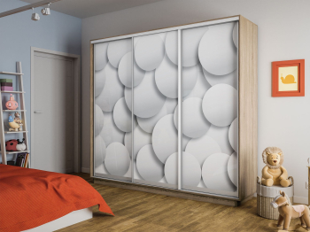 Шкаф-купе Экспресс 3-х дверный Фотопечать Шары Стекла 180х60х240