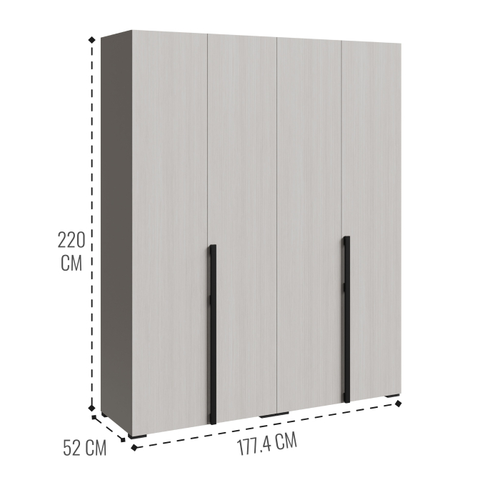 Шкафы распашные, Шкаф Болонья в спальню 4-х дверный