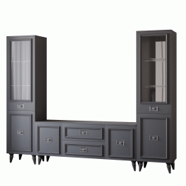 Комод Валенсия под телевизор 160х45х67 см серебро