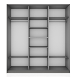 Шкаф-купе Прайм 3-х дверный Стекла белые/Зеркало/Доводчики 210х57х230