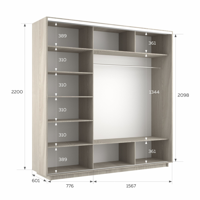 Шкафы-купе 3-х дверные, Шкаф-купе Экспресс 3-х дверный Фотопечать Ленты Стекла 240х60х220