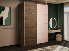 Шкафы-купе 2-х дверные, Шкаф-купе Прайм 2-х дверный ДСП/Стекло пудра/Доводчики 160х57х230