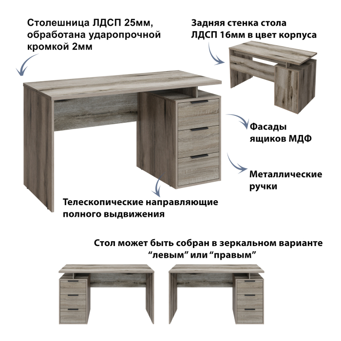 Прямые, Стол письменный С-407