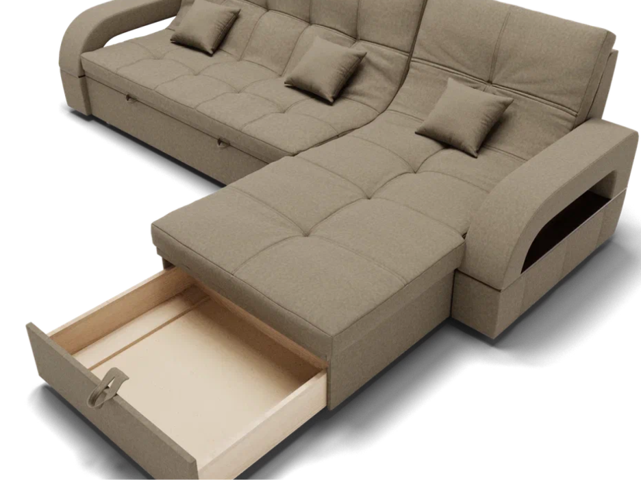 Диваны с ящиком для белья, Модульный диван Майами-2,микровелюр,антивандальная и водостойкая ткань,венеция