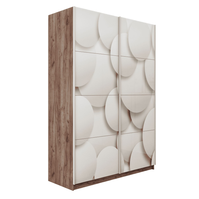 Шкафы-купе 2-х дверные, Шкаф-купе Прайм 2-х дверный Фотопечать Шары Стекла/Доводчики 160х57х230