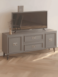 Комод Валенсия под телевизор 160х45х67 см серебро