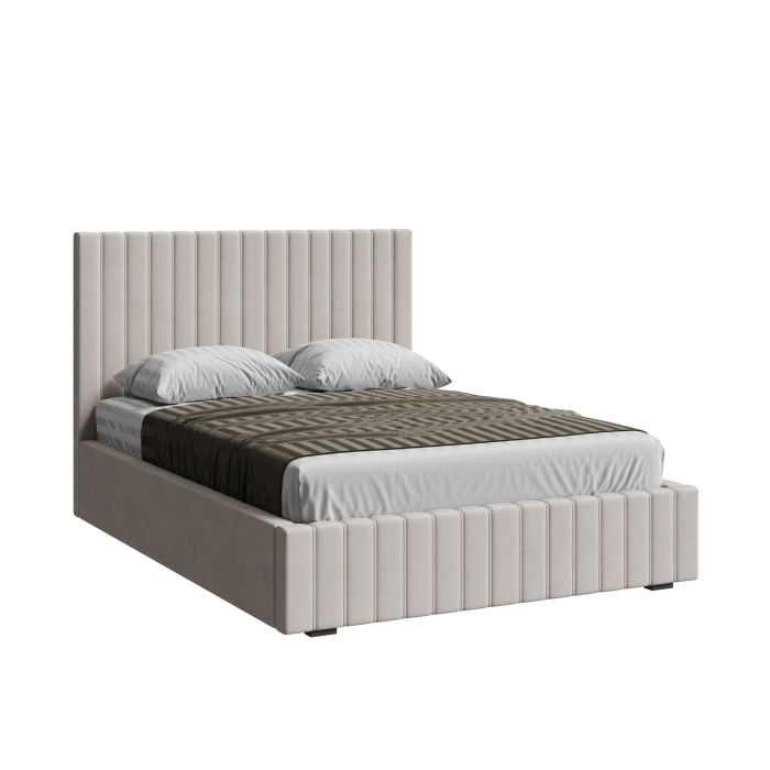 Мягкая кровать, Кровать односпальная Болонья велюр 90х200 см