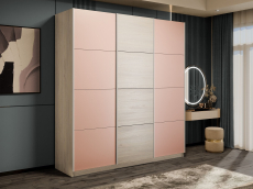 Шкафы-купе 3-х дверные, Шкаф-купе Прайм 3-х дверный Стекла пудра/ДСП/Доводчики 210х57х230