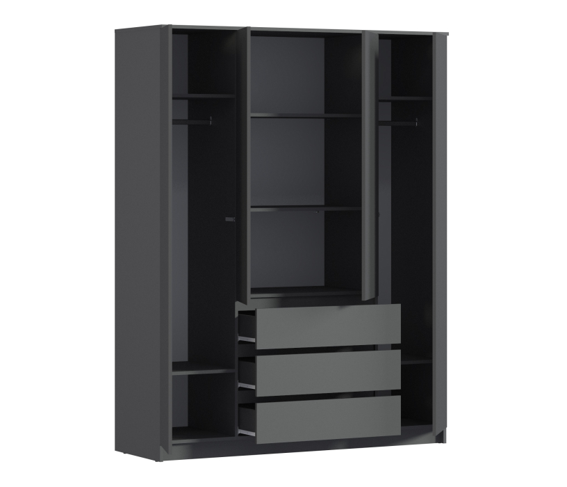 Шкафы распашные, Шкаф 4 дверный с ящиками Леон СБ-3364