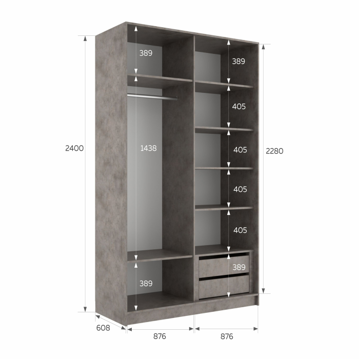 Шкафы-купе 2-х дверные, Шкаф-купе Эста 2-х дверный Стекла фисташка/Доводчик 180х66х240