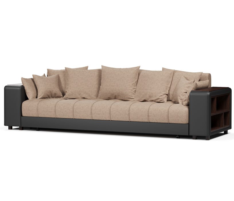 Диваны прямые, Диван прямой Дубай 2 еврокнижка рогожка+экокожа