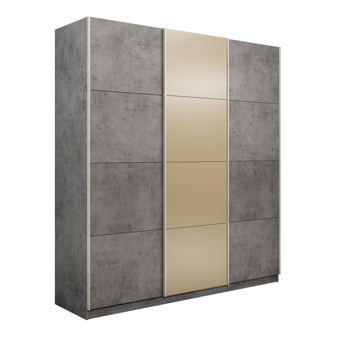 Шкафы-купе 3-х дверные, Шкаф-купе Прайм Широкий 3-х дверный ДСП/Стекла фисташка/Доводчики 240х57х230