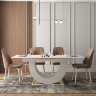 Обеденные столы, Стол Монако, столешница МДФ (1600/2000х900х820) золото