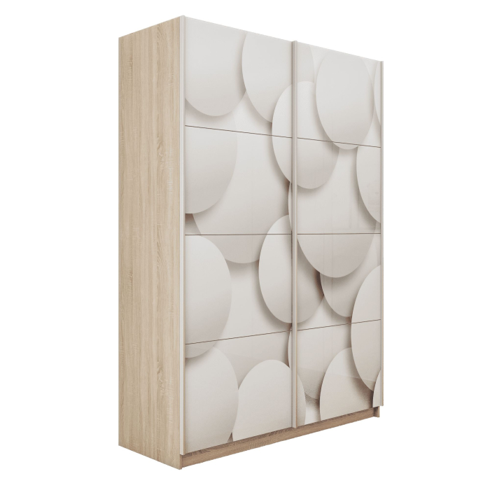 Шкафы-купе 2-х дверные, Шкаф-купе Прайм 2-х дверный Фотопечать Шары Стекла/Доводчики 160х57х230