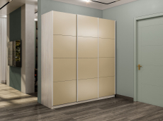 Шкафы-купе 3-х дверные, Шкаф-купе Прайм 3-х дверный Стекла фисташка/Доводчики 180х57х230