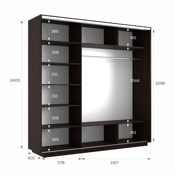 Шкафы-купе 3-х дверные, Шкаф-купе Экспресс 3-х дверный Фотопечать Калейдоскоп Стекла 180х60х240