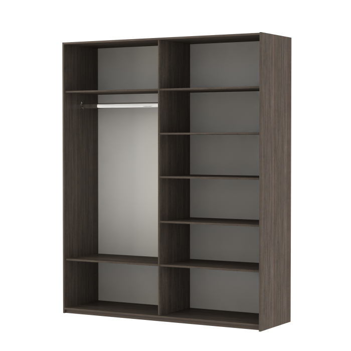 Шкафы-купе 2-х дверные, Шкаф Эста дуо Стекло черное/зеркало 2400 х 1800 х 660