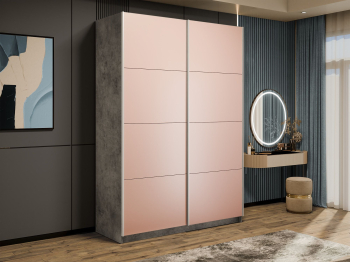 Шкаф-купе Прайм 2-х дверный Стекла пудра/Доводчики 140х57х230