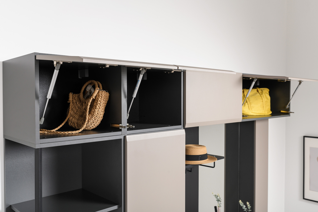 Шкафы распашные, Шкаф навесной Сидней 16.314.04, антрацит, веллюто капучино