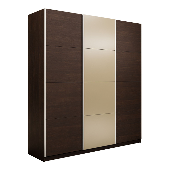 Шкафы-купе 3-х дверные, Шкаф-купе Прайм 3-х дверный Стекла фисташка/ДСП/Доводчики 180х57х230