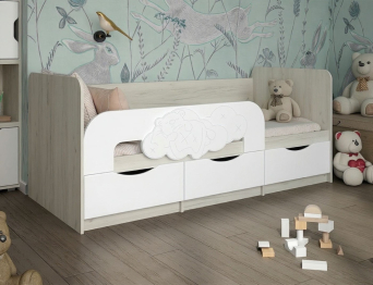 Детская 3D кровать Мишки на облаке (сп/м 800*1600)