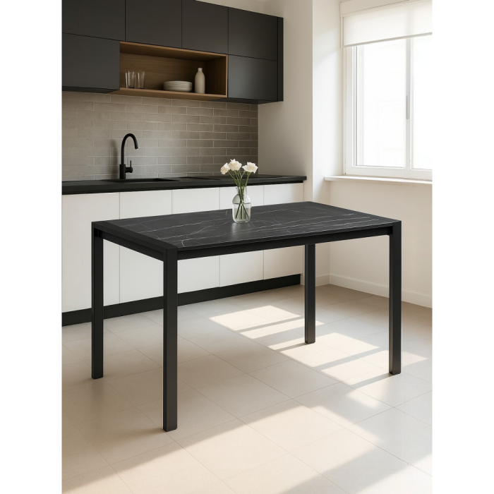 Обеденные столы, Стол деревянный Центавр 120 (160) х 70 (черный матовый)