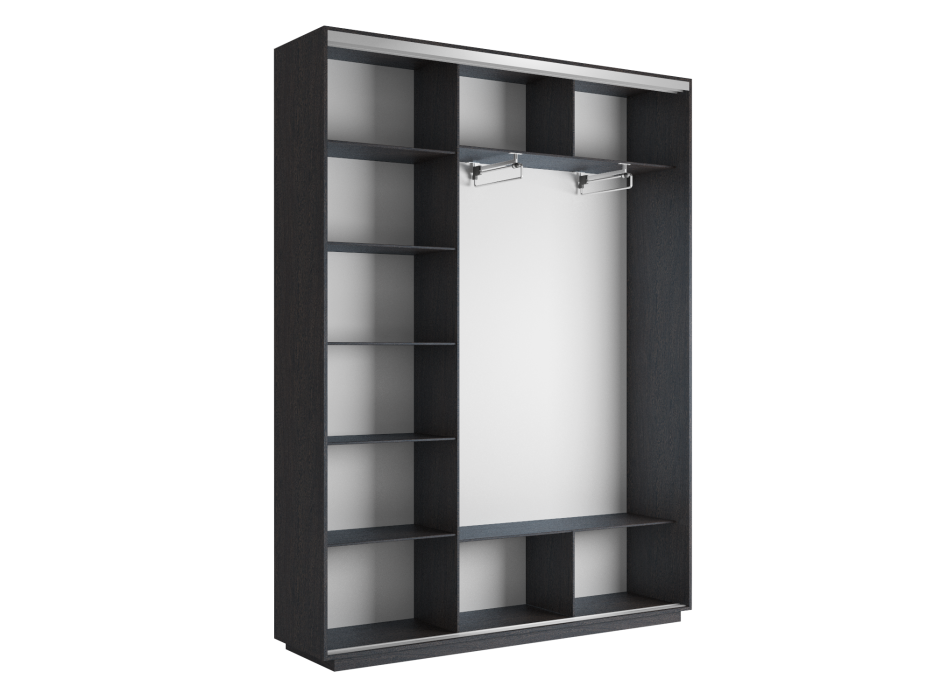 Шкафы-купе 3-х дверные, Шкаф-купе Экспресс Медиум (1 зеркало) трио 2400 x 2400 x 450