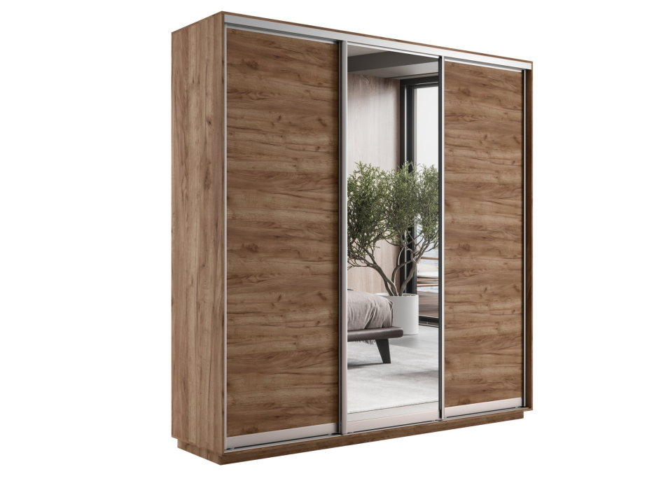 Шкафы-купе 3-х дверные, Шкаф-купе Экспресс Медиум (1 зеркало) трио 2400 x 2400 x 450
