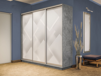 Шкаф-купе Экспресс 3-х дверный Фотопечать Квадрат Стекла 240х45х240