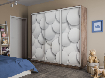 Шкаф-купе Экспресс 3-х дверный Фотопечать Шары Стекла 210х60х220