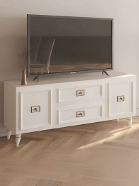 Комод Валенсия под телевизор 160х45х67 см серебро