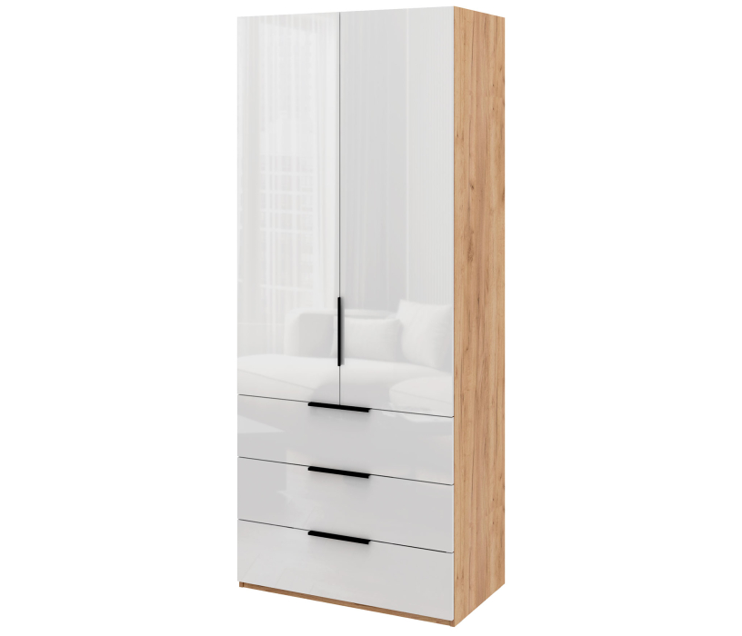 Шкафы, Шкаф 2-х дверный с ящиками 90 см Люкс