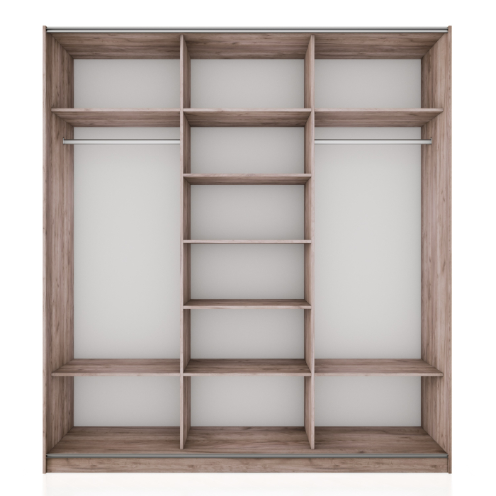 Шкафы-купе 3-х дверные, Шкаф-купе Прайм 3-х дверный Стекла черные/Доводчики 210х57х230