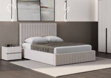 Мягкая кровать, Кровать двуспальная Болонья велюр 140х200 см