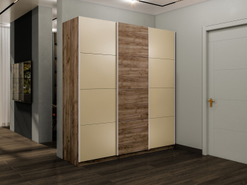 Шкаф-купе Эста 3-х дверный ДСП/Стекла фисташка/Доводчик 300х66х240