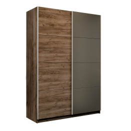 Шкаф-купе Прайм 2-х дверный ДСП/Стекло хаки/Доводчики 120х57х230