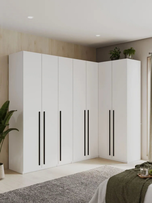 Угловые шкафы, Угловой шкаф для одежды распашной с ящиками, София, 2200х2500х1300мм