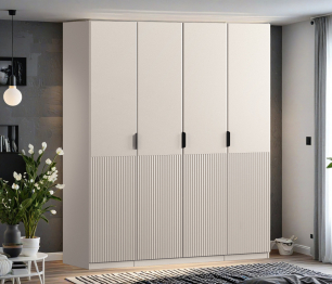 Шкаф четырехдверный Макс 2000 мм, вариант №1 (ЛДСП/МДФ)