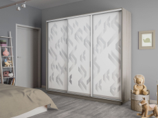 Шкафы-купе 3-х дверные, Шкаф-купе Экспресс 3-х дверный Фотопечать Ленты Стекла 240х45х220