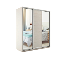 Шкафы-купе, Шкаф-купе Экспресс Медиум (2 зеркала) трио 2400 x 2100 x 600